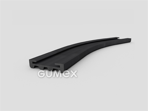 "C" Gummiprofil, 25x5,5/1,5/20mm, 2-Ströme, 70°ShA, EPDM, -40°C/+100°C, schwarz, 